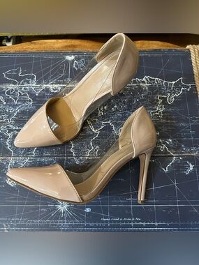 BCBGeneration “Lania” Lucite Pointed Stiletto Pumps – Nude Pink – Women’s 8